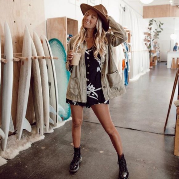 O'Neill Short Sleeve Floral Button Down Romper - Picture 15 of 16